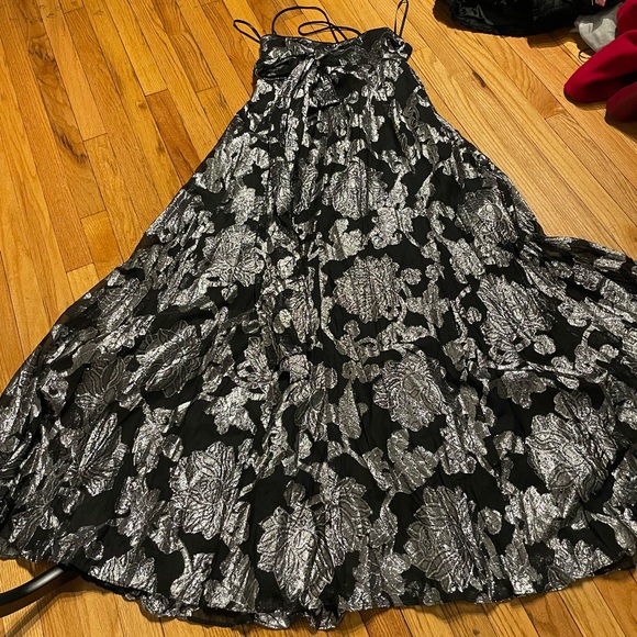 Floral Shiny Metallic Vintage y2k Whimsgoth Coquette Coastal Formal Prom Evening - Picture 10 of 10